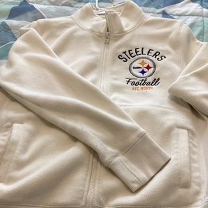 NFL Steelers cream colored fleece jacket
